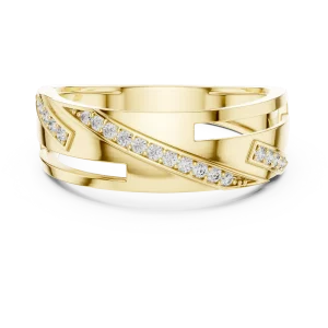 Linear Round Brilliant Pavé-Set Architectural Band - Image 2