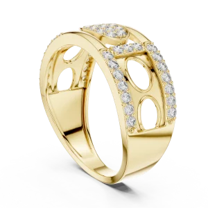 Geometric Silhouette Round Brilliant Pavé-Set Statement Band - Image 3