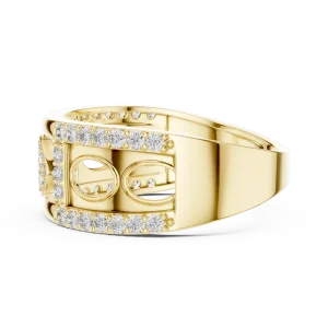 Geometric Silhouette Round Brilliant Pavé-Set Statement Band - Image 4