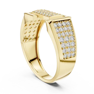 Architectural Geometric Pavé-Set Round Brilliant Band - Image 3