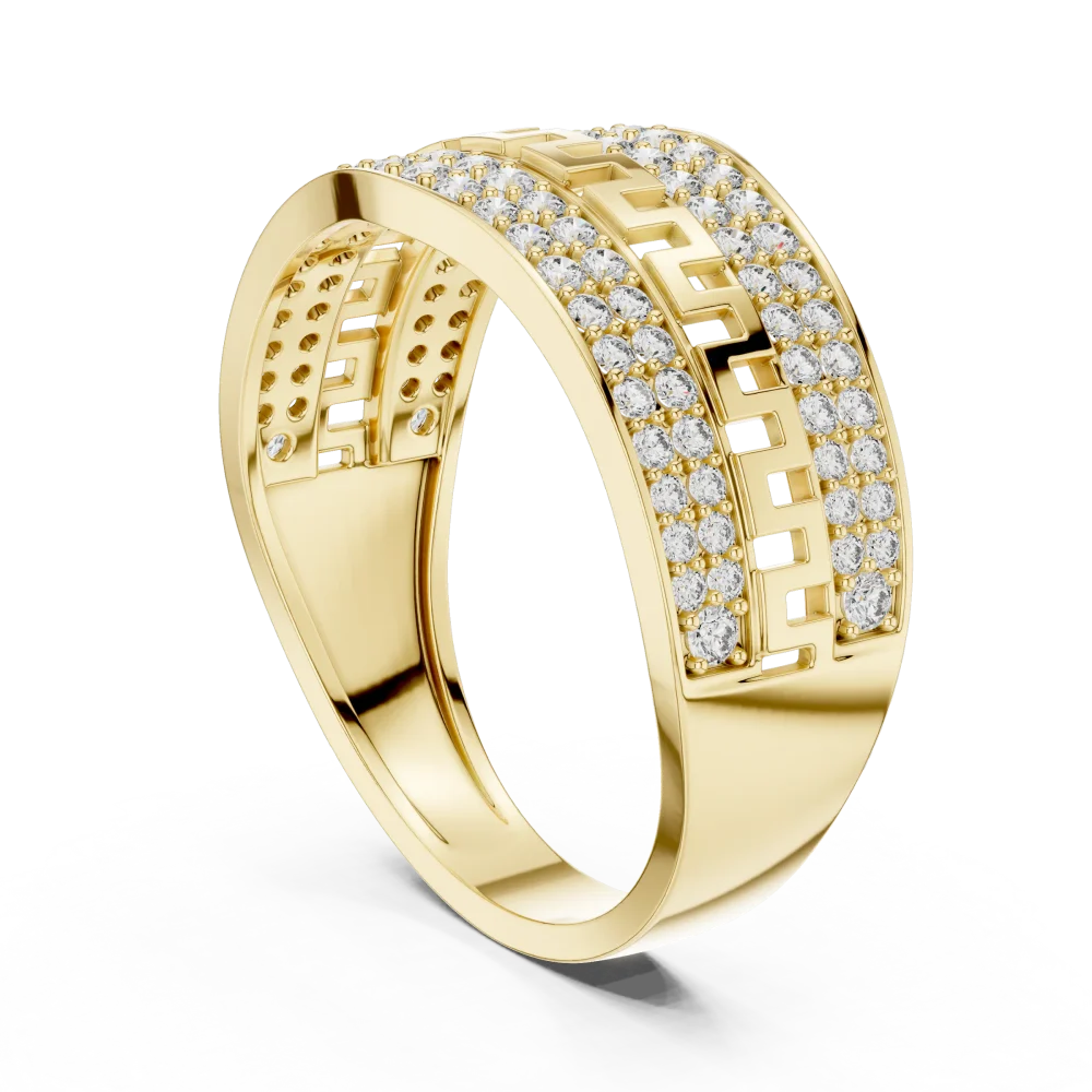 Symmetry Geometric Pavé-Set Round Brilliant Cut Band - Image 3