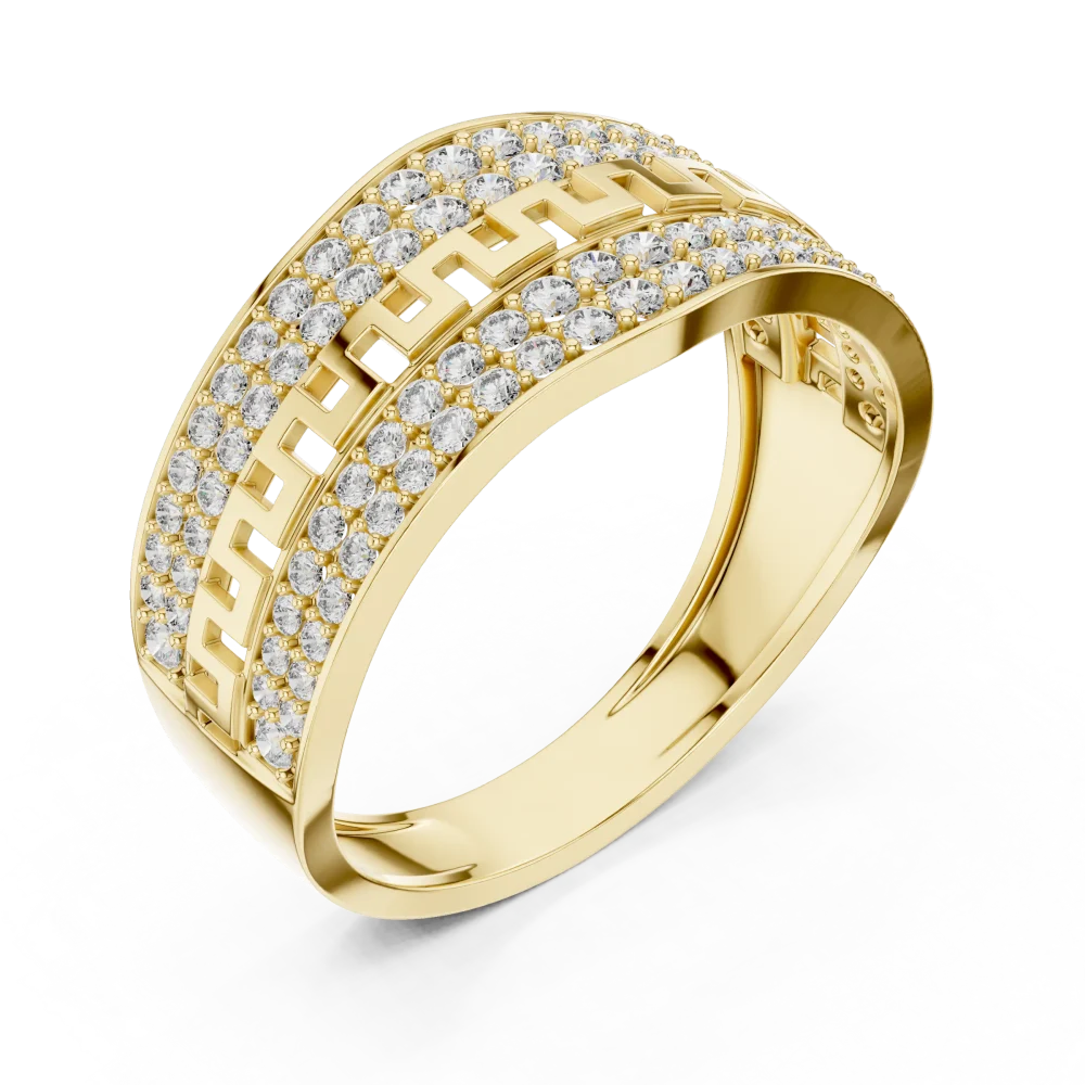 Discover the geometric beauty of our pavé-set round DIAMEUR diamond band. A modern classic designed for brilliance and everyday luxury. Shop now.