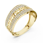 Symmetry Geometric Pavé-Set Round Brilliant Cut Band