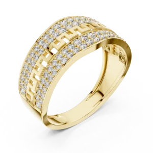 Symmetry Geometric Pavé-Set Round Brilliant Cut Band