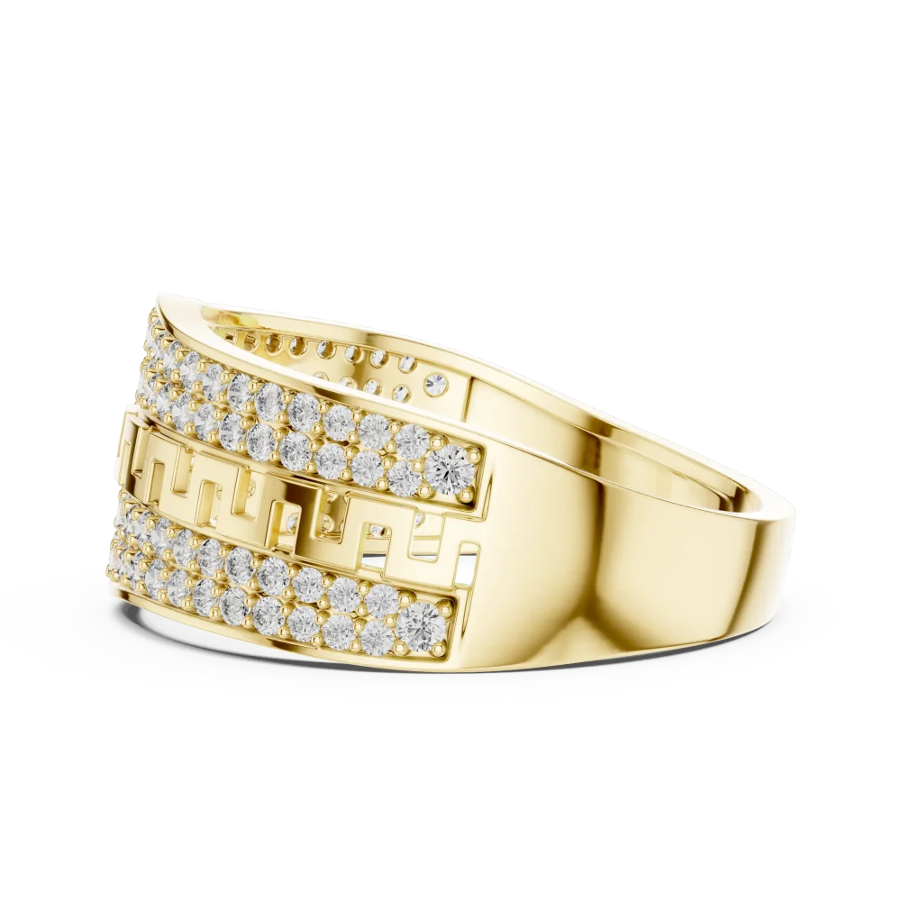Symmetry Geometric Pavé-Set Round Brilliant Cut Band - Image 4