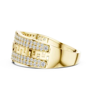 Symmetry Geometric Pavé-Set Round Brilliant Cut Band - Image 4