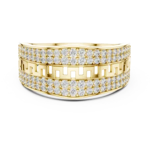 Symmetry Geometric Pavé-Set Round Brilliant Cut Band - Image 2