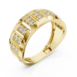 Geometric Symmetry Round Cut Pavé-Set Architectural Band
