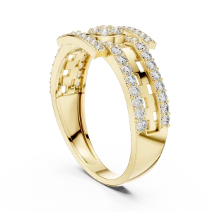 Architectural Symmetry Round Pavé-Set Statement Band Ring - Image 3
