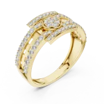 Architectural Symmetry Round Pavé-Set Statement Band Ring