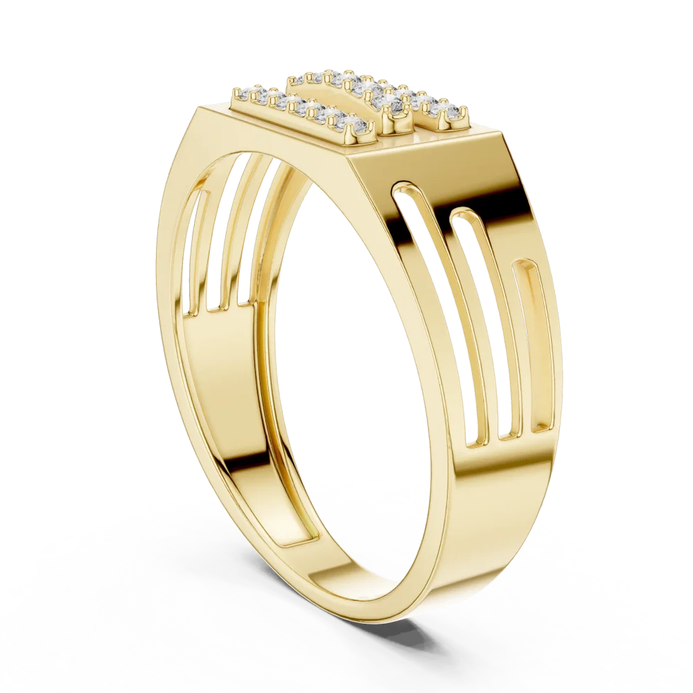 Symmetry Linear Round Brilliant Multi-Row Statement Band - Image 3