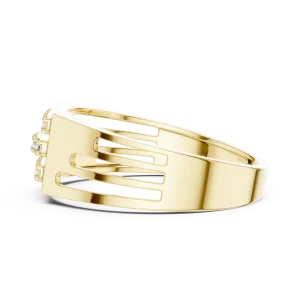 Symmetry Linear Round Brilliant Multi-Row Statement Band - Image 4