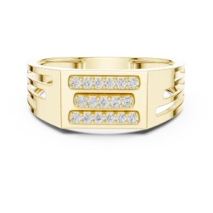 Symmetry Linear Round Brilliant Multi-Row Statement Band - Image 2
