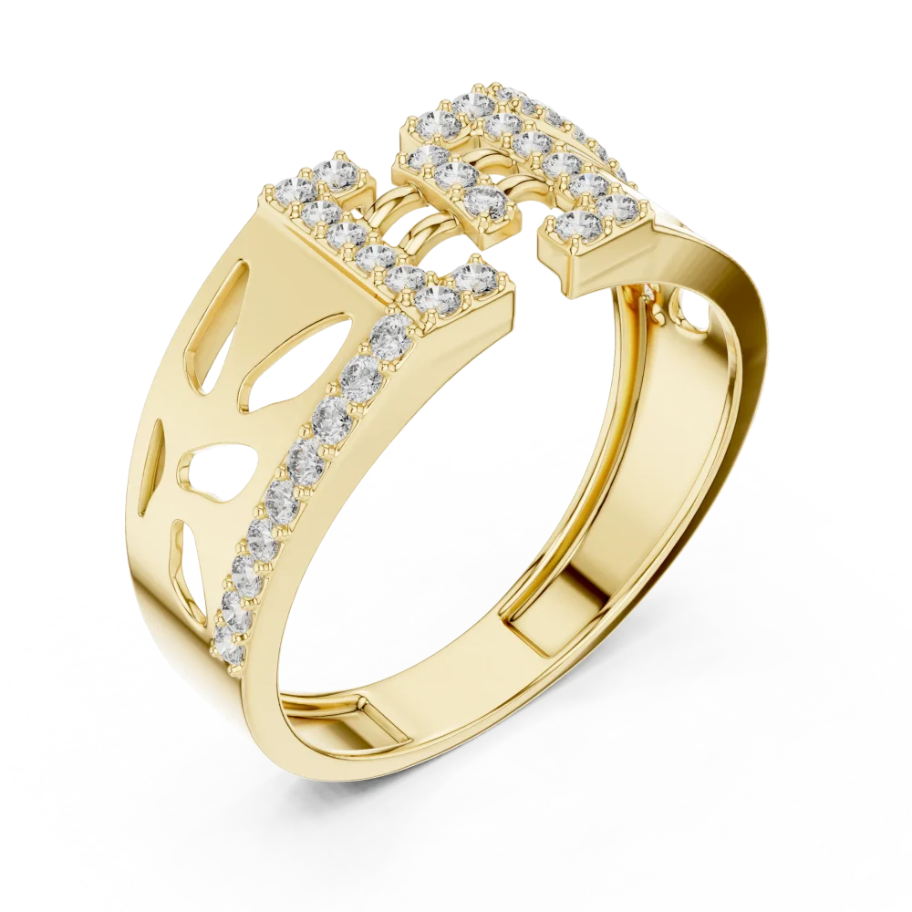 Experience the architectural beauty of our pavé-set band, featuring brilliant-cut DIAMEUR lab-grown diamonds. Elevate your everyday style today.