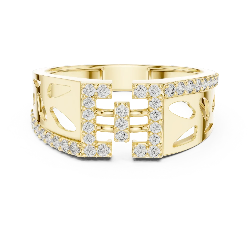 Symmetry Round Brilliant Architectural Pavé-Set Band - Image 2