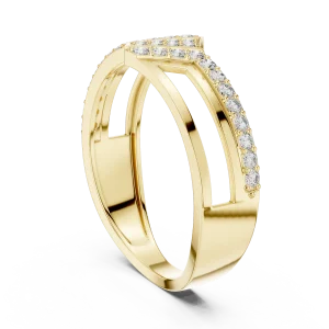 Symmetry Architectural Pavé-Set Round Cut Statement Ring - Image 3