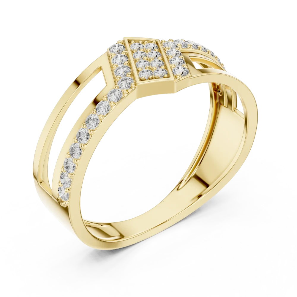 Discover the perfect blend of architectural geometry and brilliance with this pavé-set lab-grown diamond ring. Shop this modern luxury classic today.