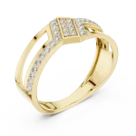 Symmetry Architectural Pavé-Set Round Cut Statement Ring