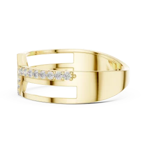 Symmetry Architectural Pavé-Set Round Cut Statement Ring - Image 4
