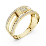 Geometric Silhouette Round Brilliant Pavé-Set Statement Band