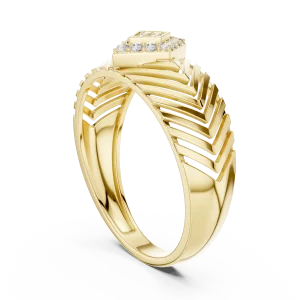 Geometric Chevron Pavé Round Brilliant Diamond Band - Image 3