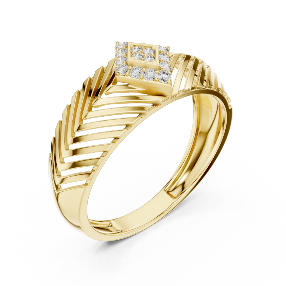 Experience architectural elegance with this chevron diamond band, featuring brilliant DIAMEUR diamonds for timeless luxury. Shop your piece today.
