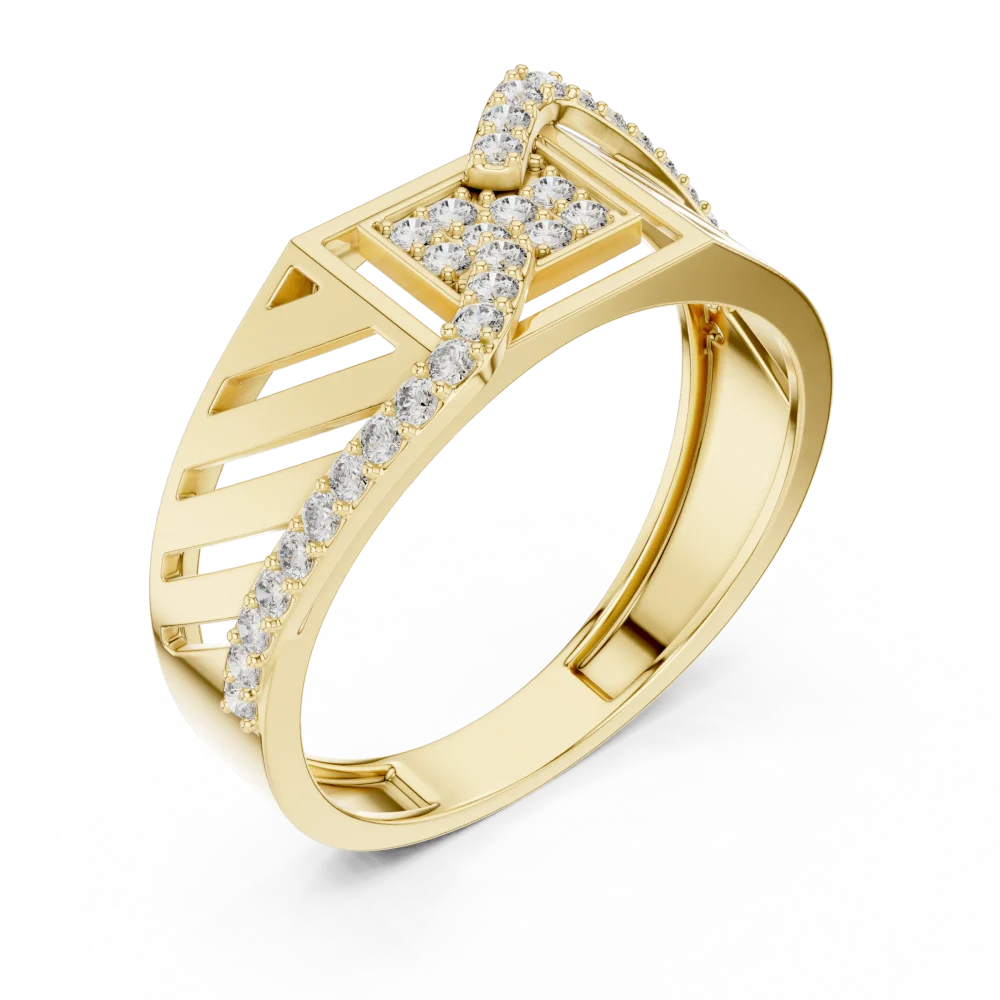 Embrace bold geometry with this architectural DIAMEUR lab-grown diamond ring. Featuring exceptional fire and brilliance, it is the ultimate modern classic.