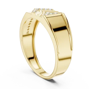 Symmetry Chevron Pavé-Set Round Brilliant Men's Band - Image 3