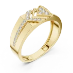 Symmetry Chevron Pavé-Set Round Brilliant Men's Band