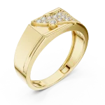 Architectural Round Pavé-Set Geometric Statement Men Ring