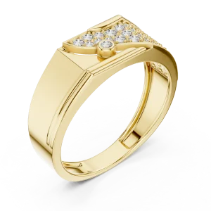 Architectural Round Pavé-Set Geometric Statement Men Ring