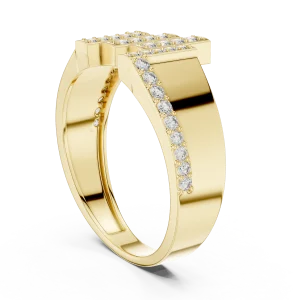 Architectural Round Cut Geometric Linear Pavé Band - Image 3