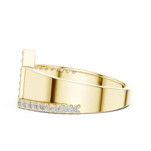 Architectural Round Cut Geometric Linear Pavé Band - Image 4