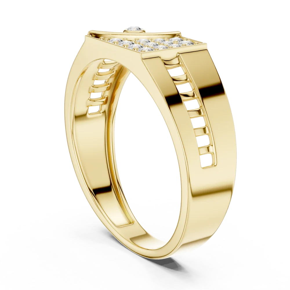 Geometric Symmetry Pavé-Set Diamond Men's Band - Image 3