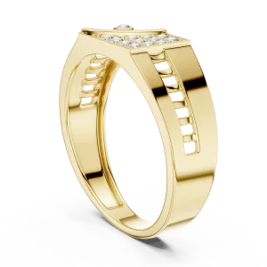 Geometric Symmetry Pavé-Set Diamond Men's Band - Image 3