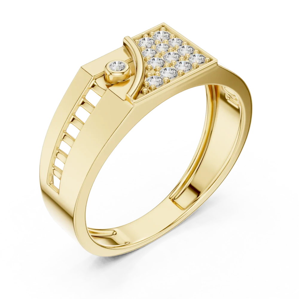 Elevate your style with this geometric men's band, featuring brilliant-cut DIAMEUR diamonds set in a sharp, modern silhouette. Shop the ultimate luxury.
