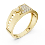 Geometric Symmetry Pavé-Set Diamond Men's Band