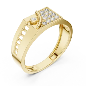 Geometric Symmetry Pavé-Set Diamond Men's Band