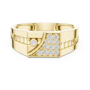 Geometric Symmetry Pavé-Set Diamond Men's Band - Image 2
