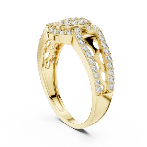 Luminary Round Pavé-Set Architectural Cocktail Ring - Image 3