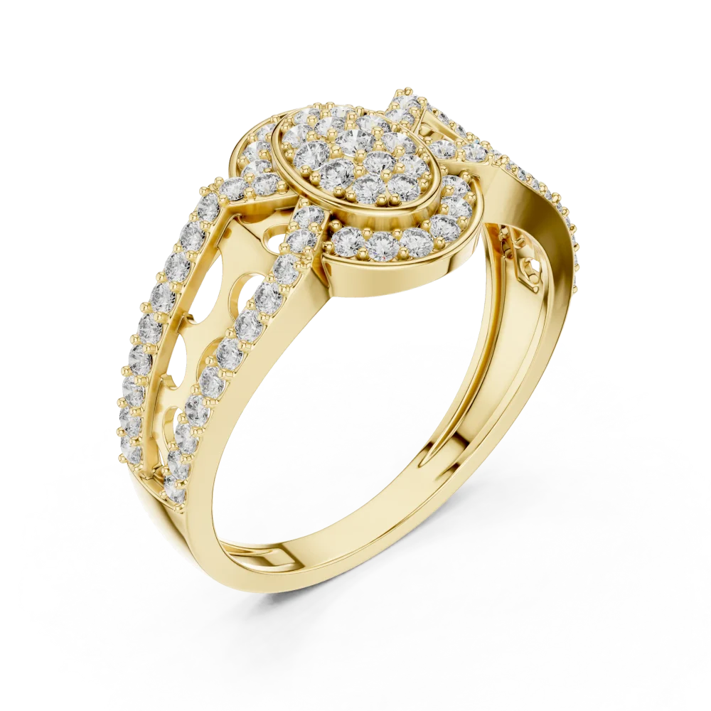 Elevate your style with this architectural cocktail ring, featuring brilliant DIAMEUR lab-grown diamonds in a sophisticated, pavé-set design. Shop now.