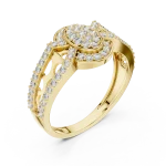 Luminary Round Pavé-Set Architectural Cocktail Ring