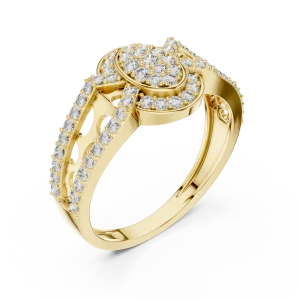 Luminary Round Pavé-Set Architectural Cocktail Ring