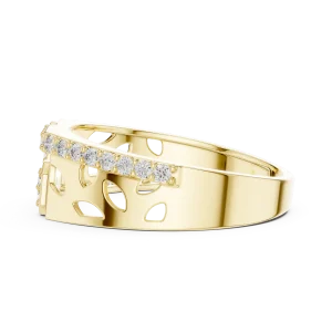 Geometric Hexagon Pavé-Set Round Brilliant Statement Band - Image 4