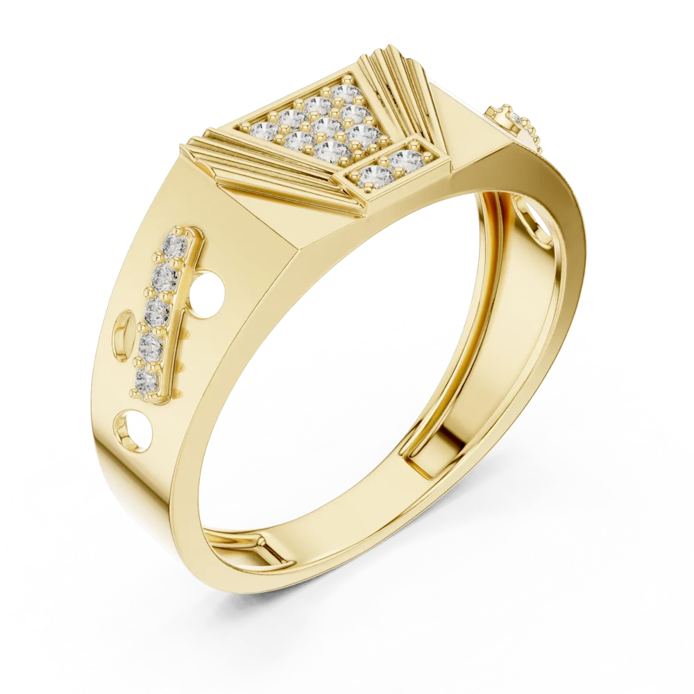 Experience modern luxury with this geometric men ring featuring radiant DIAMEUR lab-grown diamonds. Handcrafted for style and comfort. Shop today!