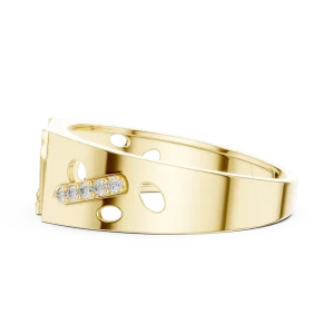 Architectural Geometric Pavé-Set Statement Men Ring - Image 4