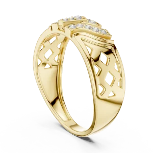 Architectural Geometric Pavé-Set Round Brilliant Band - Image 3