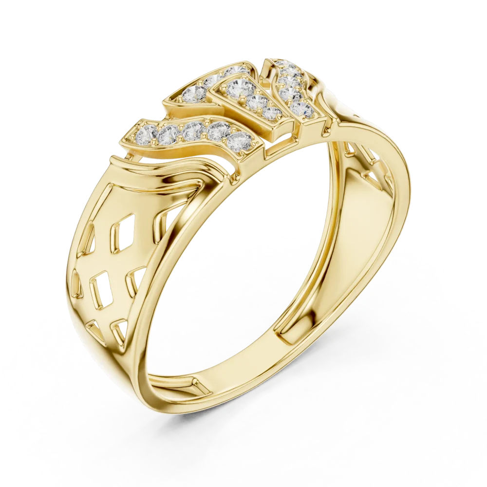 Discover the geometric beauty of this pavé-set band, featuring brilliant DIAMEUR diamonds. Elevate your style with this modern luxury masterpiece.