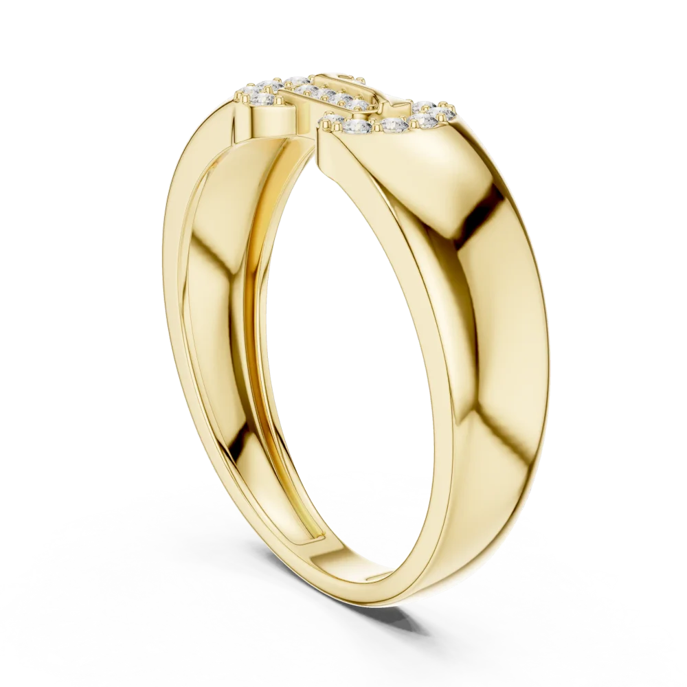 Symmetry Geometric Pavé-Set Band Ring - Image 3