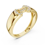 Symmetry Geometric Pavé-Set Band Ring